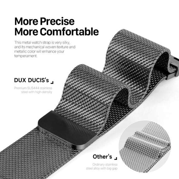 For Apple Watch Series 8 45mm DUX DUCIS Milanese Pro Series Stainless Steel Watch Band(Black)