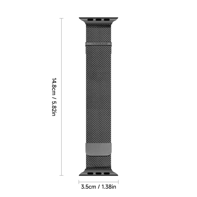 For Apple Watch SE 2022 40mm DUX DUCIS Milanese Pro Series Stainless Steel Watch Band(Black)