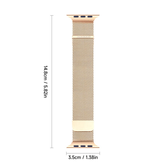 For Apple Watch SE 2022 44mm DUX DUCIS Milanese Pro Series Stainless Steel Watch Band(Gold)
