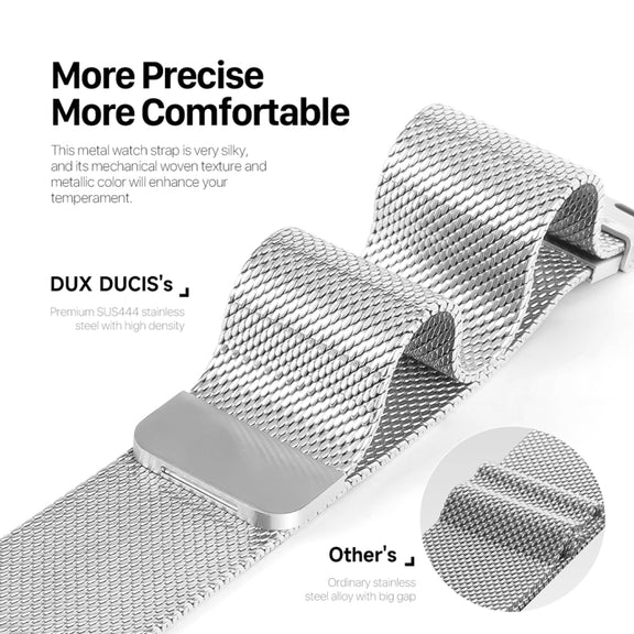 For Apple Watch SE 40mm DUX DUCIS Milanese Pro Series Stainless Steel Watch Band(Silver)