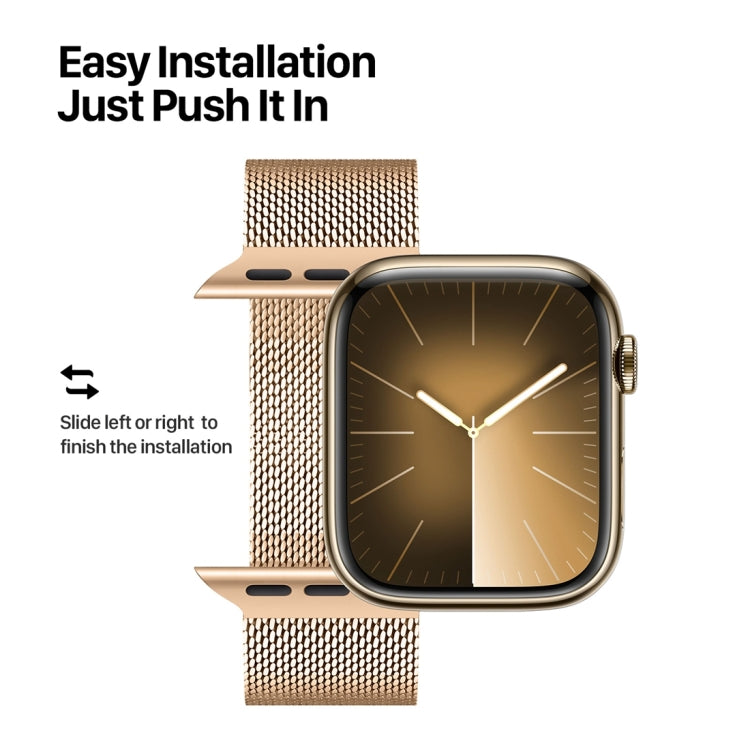 For Apple Watch 42mm DUX DUCIS Milanese Pro Series Stainless Steel Watch Band(Gold) - Watch Bands by DUX DUCIS | Online Shopping South Africa | PMC Jewellery | Buy Now Pay Later Mobicred
