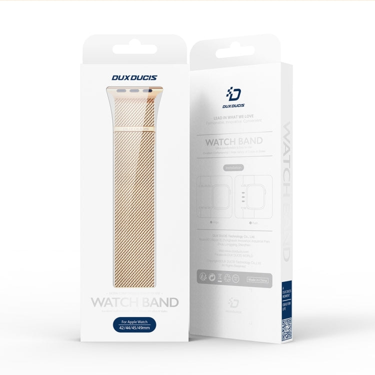 For Apple Watch 42mm DUX DUCIS Milanese Pro Series Stainless Steel Watch Band(Gold) - Watch Bands by DUX DUCIS | Online Shopping South Africa | PMC Jewellery | Buy Now Pay Later Mobicred
