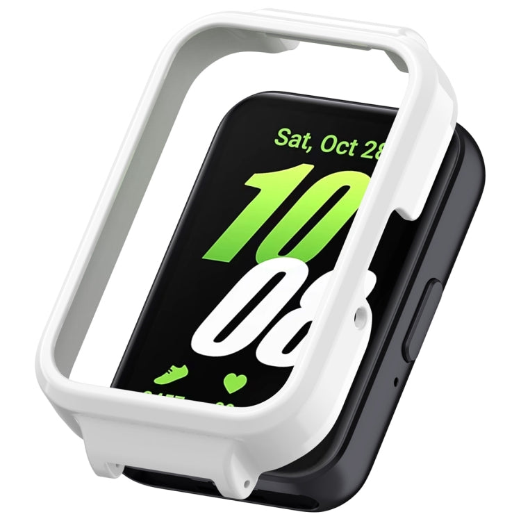 For Samsung Galaxy Fit 3 12mm Half Coverage Hollowed PC Watch Protective Case(White) - Watch Cases by PMC TechLife | Online Shopping South Africa | PMC TechLife