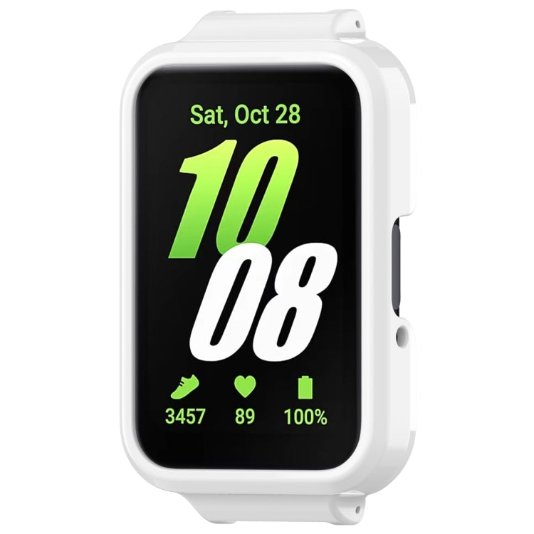 For Samsung Galaxy Fit 3 12mm Half Coverage Hollowed PC Watch Protective Case(White) - Watch Cases by PMC TechLife | Online Shopping South Africa | PMC TechLife