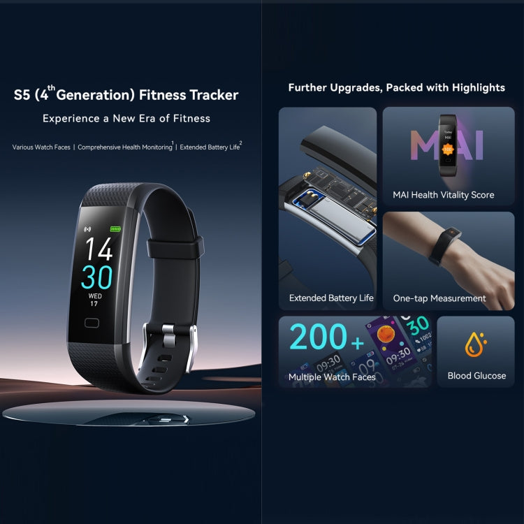 S5-4 Smart Bracelet IP68 Water-resistant Heart Rate Sport Fitness Tracker Smart Watch(Purple)