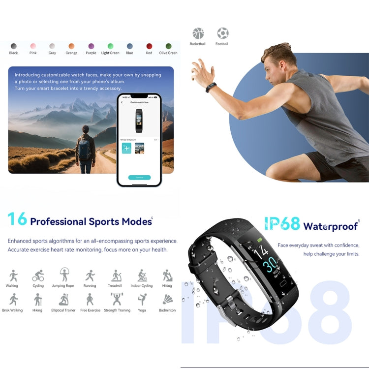 S5-4 Smart Bracelet IP68 Waterproof Heart Rate Sport Fitness Tracker Smart Watch(Purple) - Smart Wristbands by PMC TechLife | Online Shopping South Africa | PMC TechLife