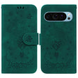 For Google Pixel 9 Pro Butterfly Rose Embossed Leather Phone Case(Green) - Google Cases by PMC TechLife | Online Shopping South Africa | PMC TechLife | Buy Now Pay Later Mobicred
