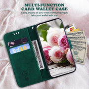 For Google Pixel 9 Pro Butterfly Rose Embossed Leather Phone Case(Green)
