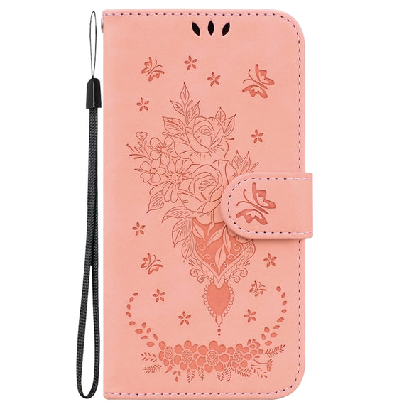 For Google Pixel 9 Butterfly Rose Embossed Leather Phone Case(Pink)