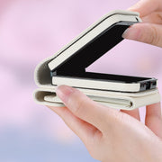 For Motorola Razr 40 Ultra / Razr 2023 V-shaped RFID Card Slot Phone Case with Ring Holder(White)