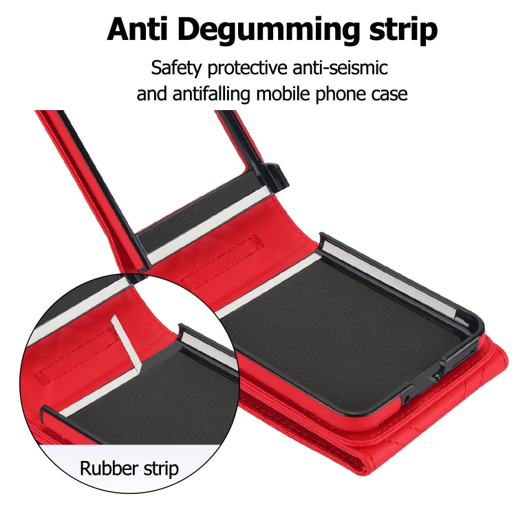 For Motorola Razr 40 Ultra / Razr 2023 V-shaped RFID Card Slot Phone Case with Ring Holder(Red)