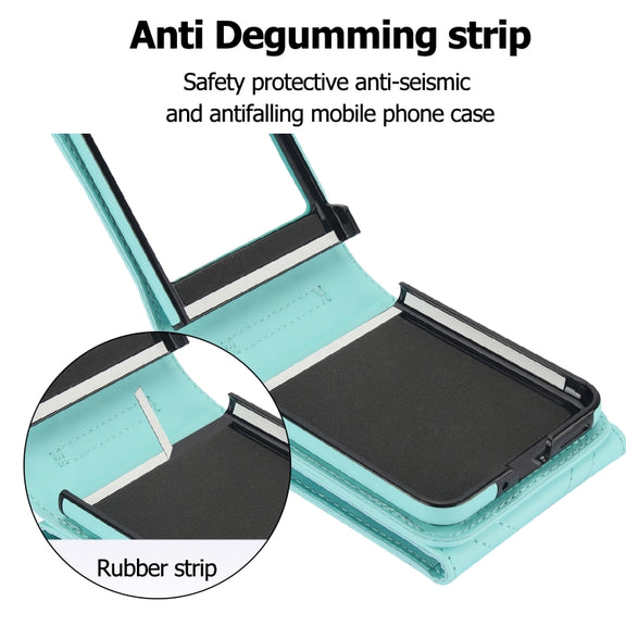 For Motorola Razr 40 Ultra / Razr 2023 V-shaped RFID Card Slot Phone Case with Ring Holder(Green)