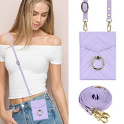 For Motorola Razr 40 Ultra / Razr 2023 V-shaped RFID Card Slot Phone Case with Ring Holder(Purple)