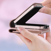 For Motorola Razr 40 Ultra / Razr 2023 V-shaped RFID Card Slot Phone Case with Ring Holder(Rose Gold)