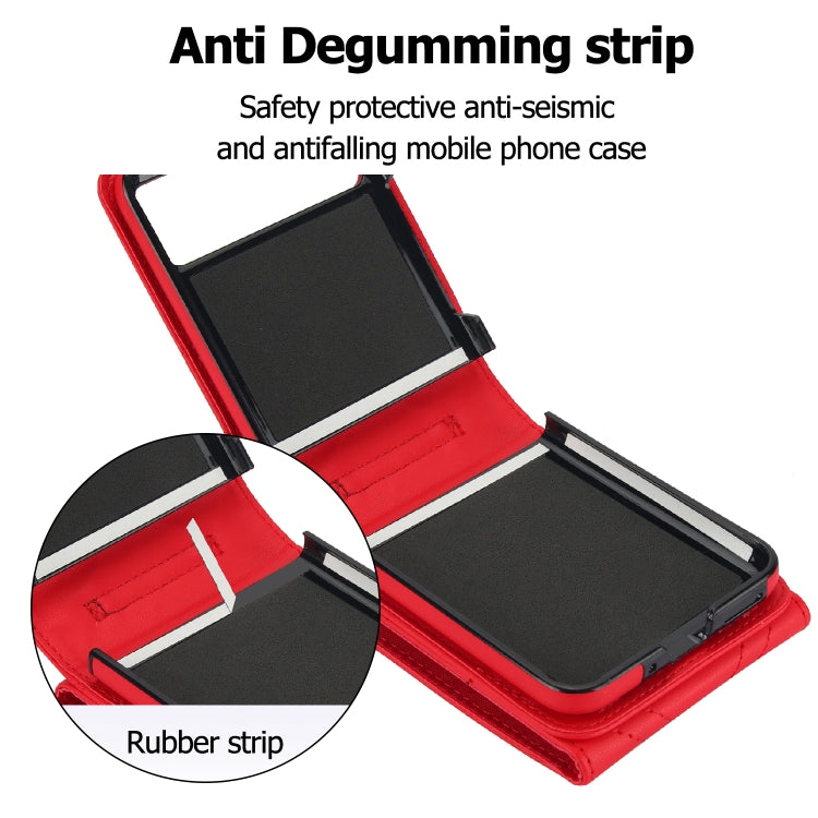 For Motorola Razr 40 V-shaped RFID Card Slot Phone Case with Ring Holder(Red) - Motorola Cases by PMC TechLife | Online Shopping South Africa | PMC TechLife | Buy Now Pay Later Mobicred