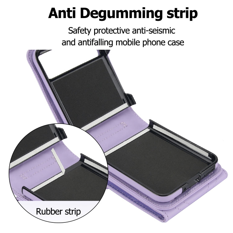 For Motorola Razr 40 V-shaped RFID Card Slot Phone Case with Ring Holder(Purple) - Motorola Cases by PMC TechLife | Online Shopping South Africa | PMC TechLife | Buy Now Pay Later Mobicred