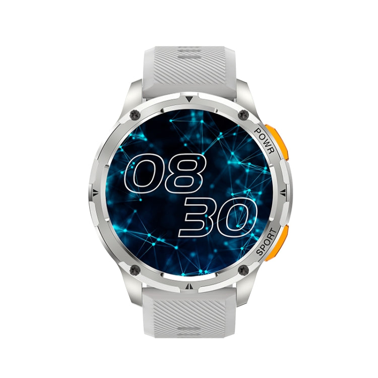 LEMFO AK59 1.43 inch AMLOED Round Screen Silicone Strap Smart Watch(Silver) - free shipping - PMC Jewellery - Order now!