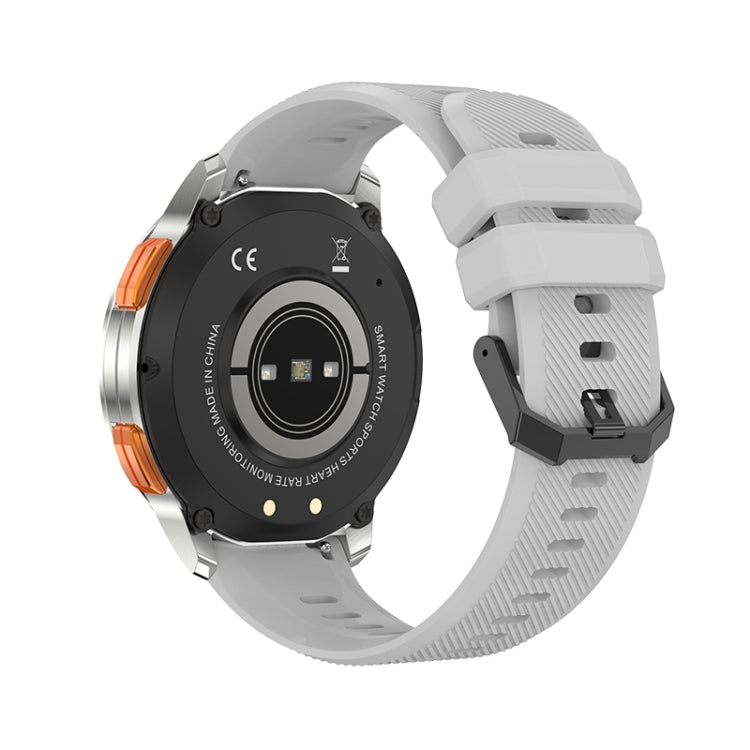 LEMFO AK59 1.43 inch AMLOED Round Screen Silicone Strap Smart Watch(Silver) - free shipping - PMC Jewellery - Order now!