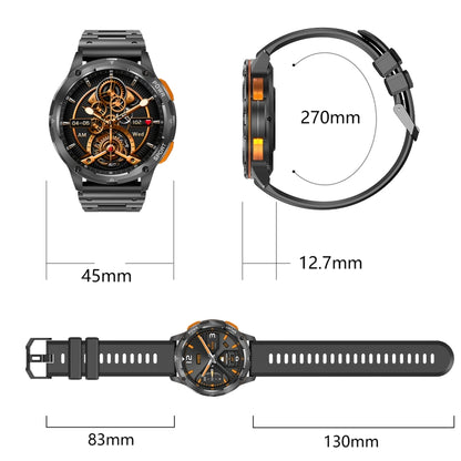 LEMFO AK59 1.43 inch AMLOED Round Screen Silicone Strap Smart Watch(Black) - free shipping - PMC Jewellery - Order now!