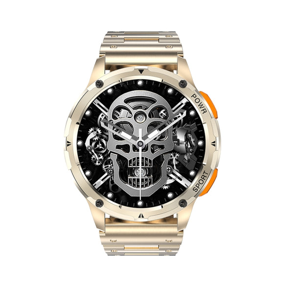 LEMFO AK59 1.43 inch AMLOED Round Screen Steel Strap Smart Watch(Gold)