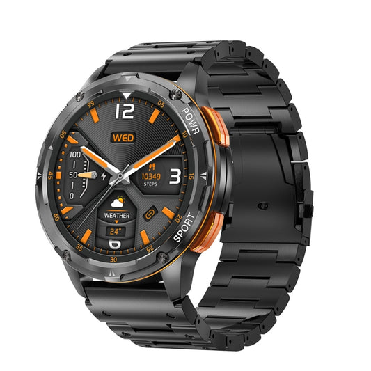 LEMFO AK59 1.43 inch AMLOED Round Screen Steel Strap Smart Watch(Black) - free shipping - PMC Jewellery - Order now!