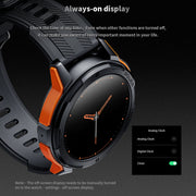 LEMFO C25 1.43 inch HD Round Screen Outdoor Smart Watch Supports Blood Oxygen Detection/Sedentary Reminder(Black Orange)