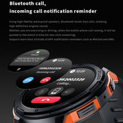 LEMFO C25 1.43 inch HD Round Screen Outdoor Smart Watch Supports Blood Oxygen Detection/Sedentary Reminder(Black Orange)