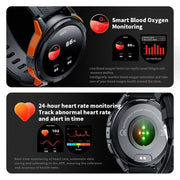 LEMFO C25 1.43 inch HD Round Screen Outdoor Smart Watch Supports Blood Oxygen Detection/Sedentary Reminder(Black Orange)