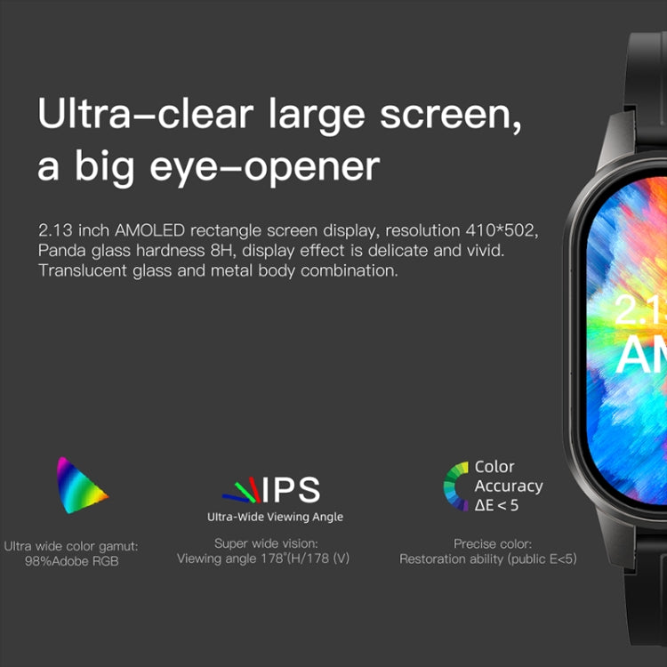 LEMFO DM62 2.13 inch AMOLED Square Screen Smart Watch Android 8.1, Specification:2GB+16GB(Black) - free shipping - PMC Jewellery - Order now!