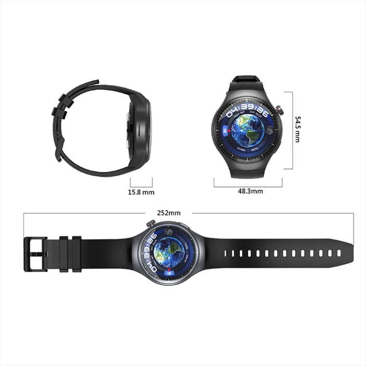 LEMFO DM80 1.43 inch AMOLED Round Screen Smart Watch Android 8.1, Specification:2GB+16GB(Black) - Android Watch by LEMFO | Online Shopping South Africa | PMC TechLife | Buy Now Pay Later Mobicred