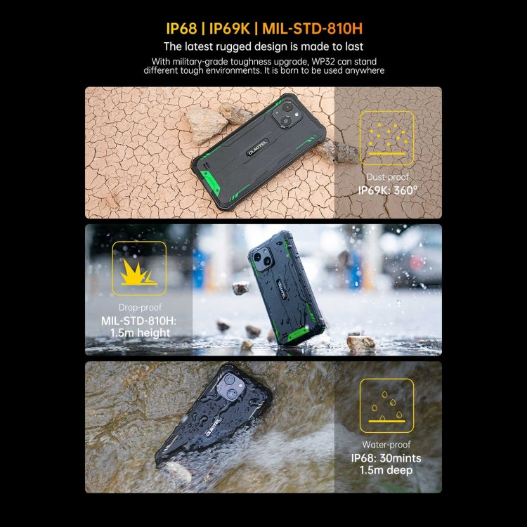 Oukitel WP32, 4GB+128GB, IP68/IP69K, 5.93 inch Android 13 Unisoc Tiger T606 Octa-core, NFC, OTG, Network: 4G(Green) - free shipping - PMC TechLife - Order now!