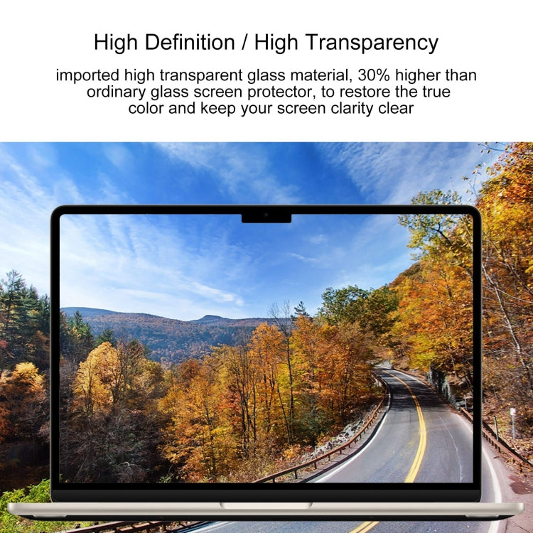 For Macbook Air 15.3 2023/2024/2025 2pcs 0.26mm 9H Surface Hardness Explosion-proof Tempered Glass Film
