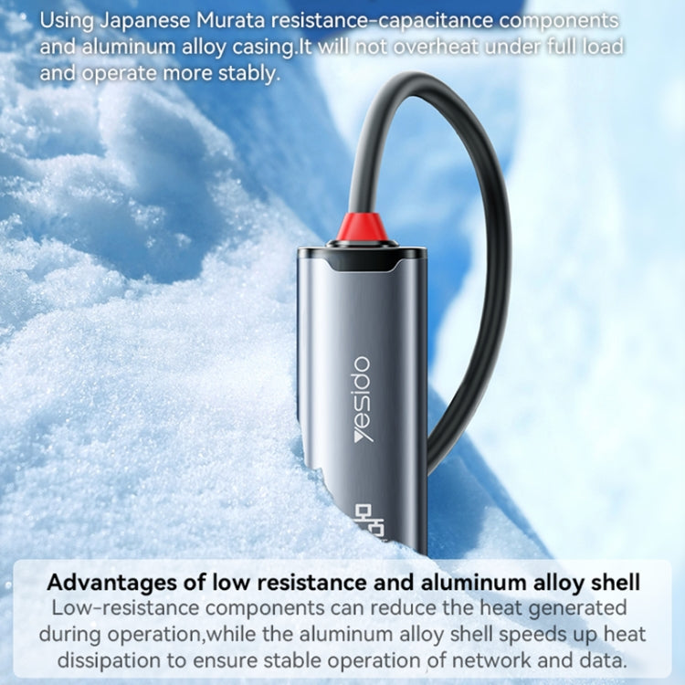 Yesido HB26 2 in 1 USB+USB-C/Type-C to Ethernet Adapter(Grey) - free shipping - PMC Jewellery - Order now!