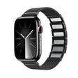 For Apple Watch Series 8 45mm Magnetic Clasp Braided Chain Stainless Steel Watch Band(Black) - Watch Bands by PMC TechLife | Online Shopping South Africa | PMC TechLife