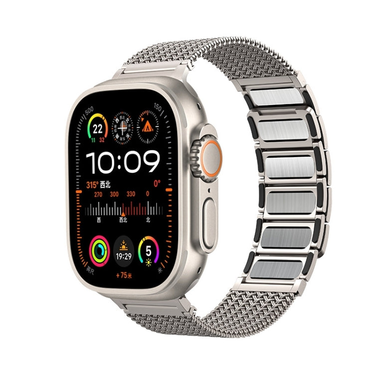 For Apple Watch 38mm Magnetic Clasp Braided Chain Stainless Steel Watch Band(Frosted Gold) - Watch Bands by PMC TechLife | Online Shopping South Africa | PMC TechLife