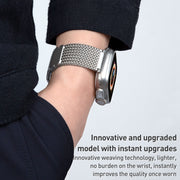 For Apple Watch 38mm Magnetic Clasp Braided Chain Stainless Steel Watch Band(Silver)