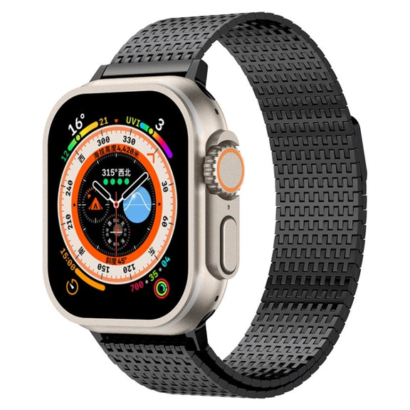 For Apple Watch Series 9 41mm Milanese Loop Magnetic Clasp Stainless Steel Watch Band(Black)