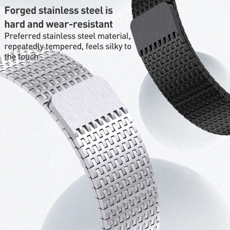 For Apple Watch Series 5 44mm Milanese Loop Magnetic Clasp Stainless Steel Watch Band(Black) - Watch Bands by PMC TechLife | Online Shopping South Africa | PMC TechLife