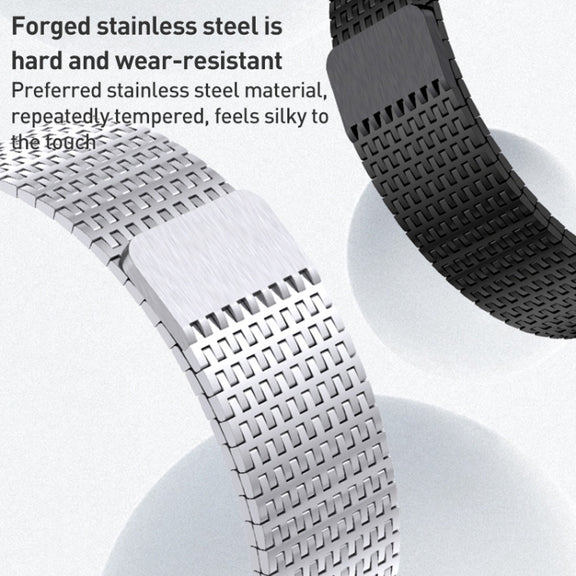 For Apple Watch 38mm Milanese Loop Magnetic Clasp Stainless Steel Watch Band(Black)