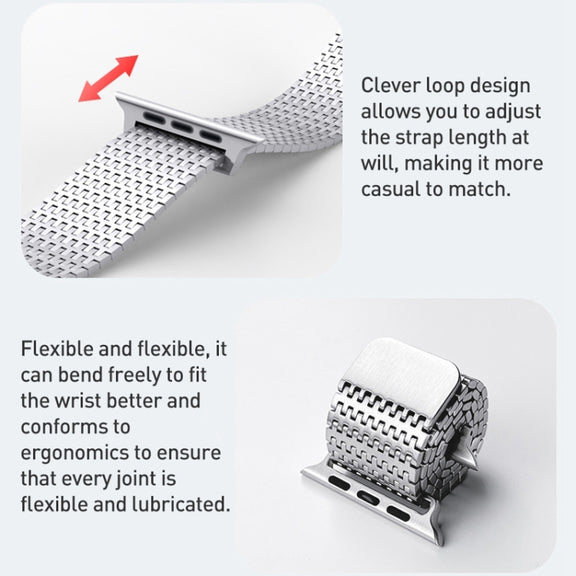 For Apple Watch 38mm Milanese Loop Magnetic Clasp Stainless Steel Watch Band(Black)