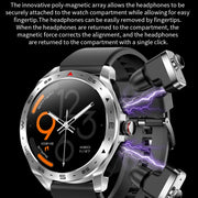 T95 1.52 inch BT5.0 Smart Sport Watch with Earbuds, Support Bluetooth Call / Blood Oxygen / Heart Rate / Blood Pressure Health Monitor(Silver)