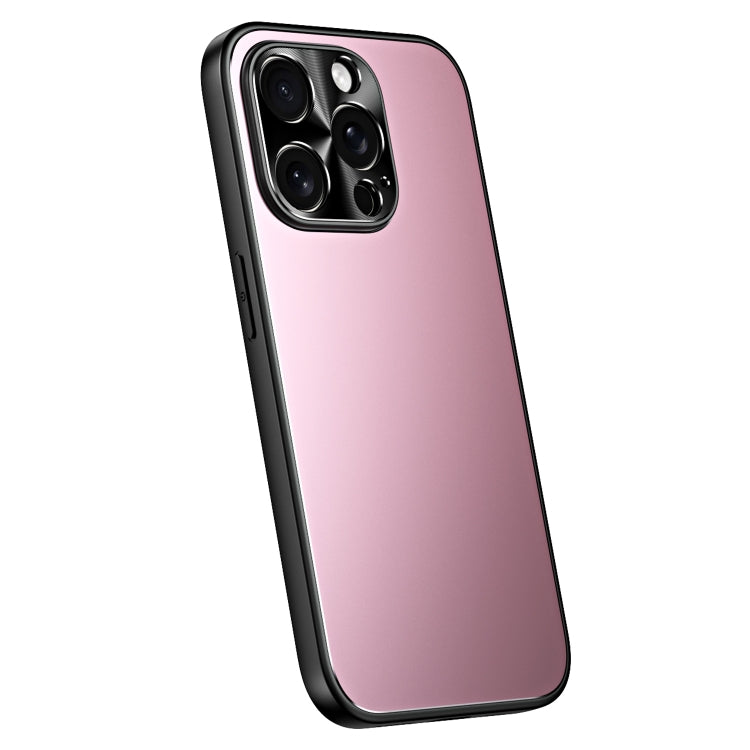 For iPhone 12 Pro R-JUST RJ-61 Electroplating Frosted TPU + PC Phone Case(Pink) - iPhone 12 / 12 Pro Cases by R-JUST | Online Shopping South Africa | PMC TechLife