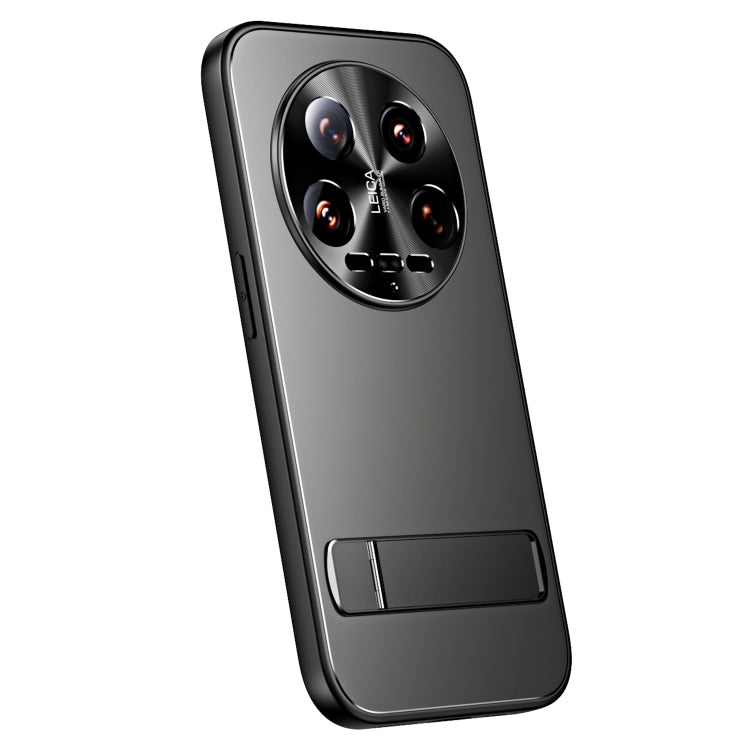 For Xiaomi 14 Ultra R-JUST RJ-61 Electroplating Frosted TPU + PC Phone Case with Holder(Grey) - 14 Ultra Cases by R-JUST | Online Shopping South Africa | PMC Jewellery | Buy Now Pay Later Mobicred