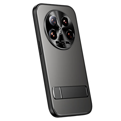 For Xiaomi 14 Ultra R-JUST RJ-61 Electroplating Frosted TPU + PC Phone Case with Holder(Grey) - 14 Ultra Cases by R-JUST | Online Shopping South Africa | PMC Jewellery | Buy Now Pay Later Mobicred