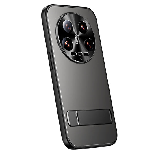 For Xiaomi 14 Ultra R-JUST RJ-61 Electroplating Frosted TPU + PC Phone Case with Holder(Grey) - 14 Ultra Cases by R-JUST | Online Shopping South Africa | PMC Jewellery | Buy Now Pay Later Mobicred