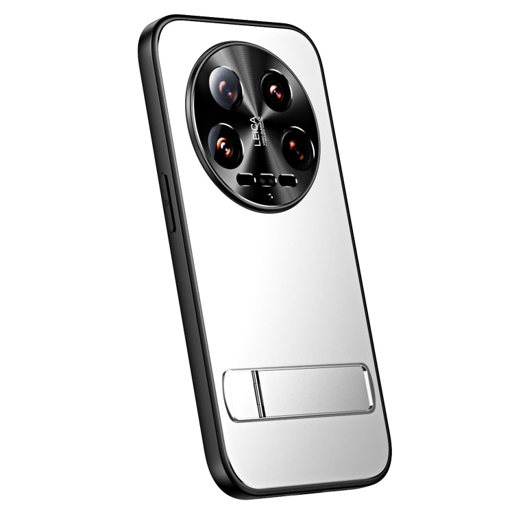 For Xiaomi 14 Ultra R-JUST RJ-61 Electroplating Frosted TPU + PC Phone Case with Holder(Silver) - 14 Ultra Cases by R-JUST | Online Shopping South Africa | PMC TechLife