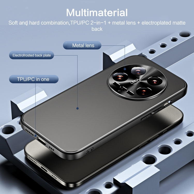 For Xiaomi 14 Ultra R-JUST RJ-61 Electroplating Frosted TPU + PC Phone Case with Holder(Blue) - 14 Ultra Cases by R-JUST | Online Shopping South Africa | PMC TechLife | Buy Now Pay Later Mobicred