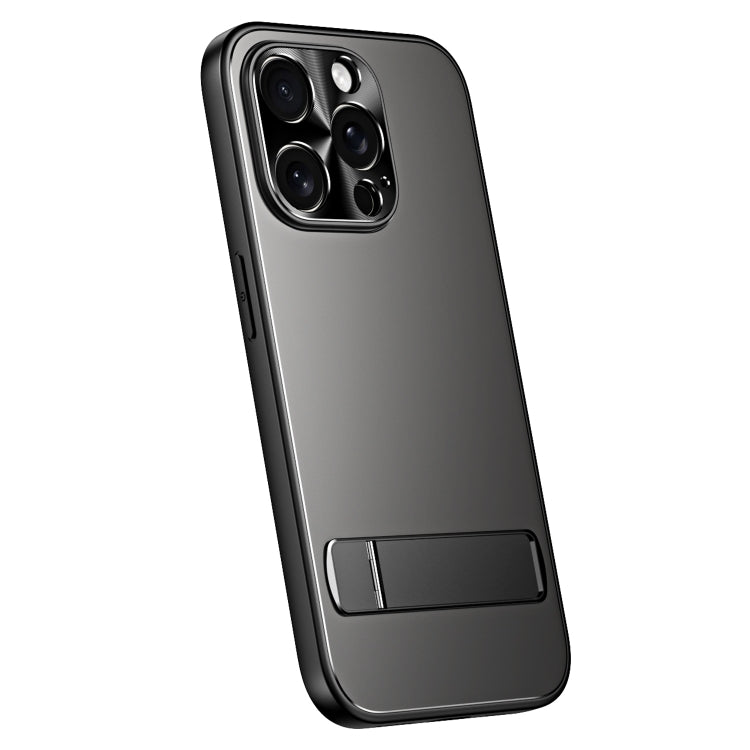 For iPhone 14 Pro Max R-JUST RJ-61 Electroplating Frosted TPU + PC Phone Case with Holder(Grey) - free shipping - PMC TechLife - Order now!