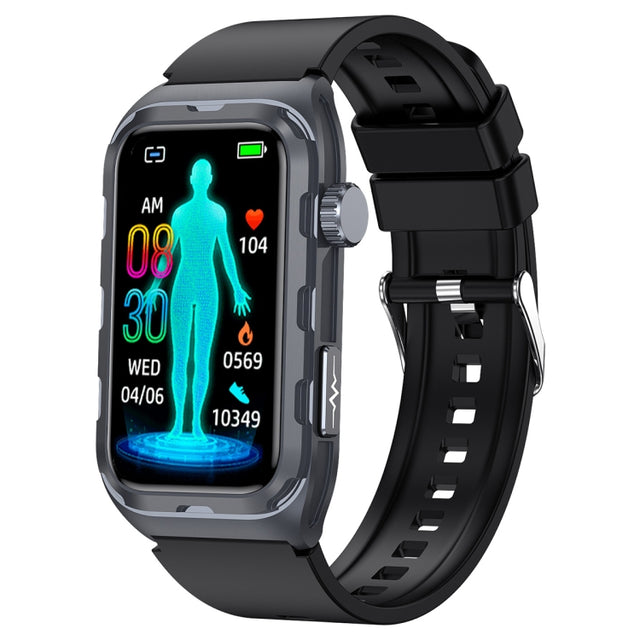 TK79 1.47 inch IP68 Water-resistant Smart Watch, Support ECG / Blood Glucose / Blood Oxygen Monitoring / Uric Acid(Black)