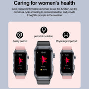 TK79 1.47 inch IP68 Water-resistant Smart Watch, Support ECG / Blood Glucose / Blood Oxygen Monitoring / Uric Acid(Beige)